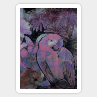 PURPLE TROPICAL EXOTIC MACAW DECO POSTER ART BIRD PRINT Sticker